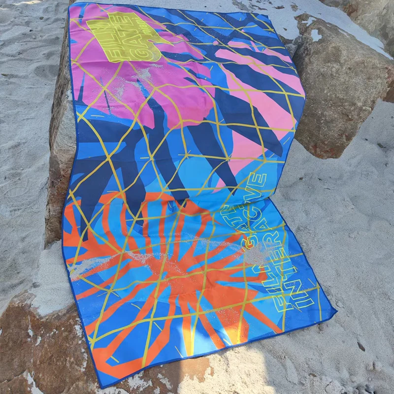 Wholesale Summer Large Sublimation Quick Dry With Logo Custom Print Microfiber suede Beach Towel