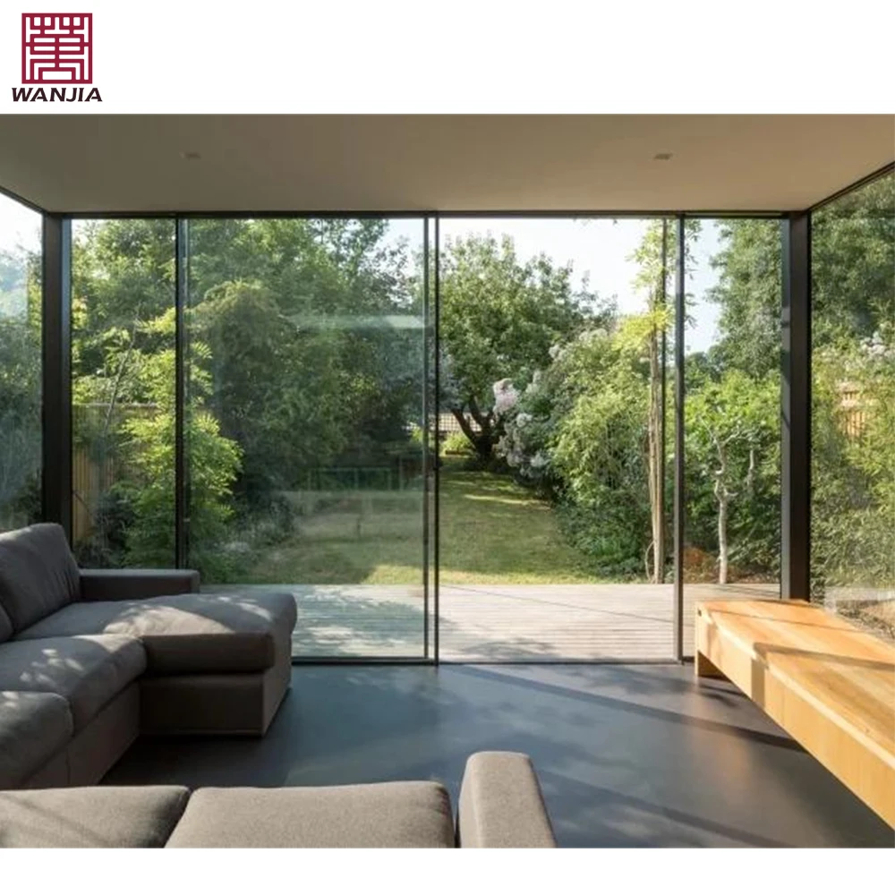 Modern High Quality Balcony Aluminum Sliding Glass Door Exterior Patio Slim Sliding Glass Doors