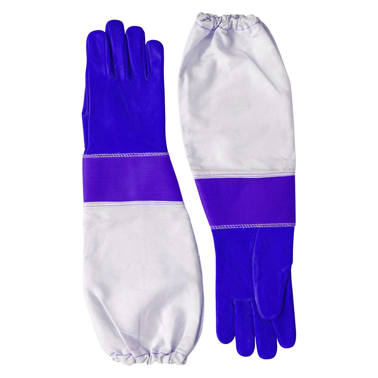 Best Manufacturer Beekeeping Goatskin Leather Farming Beekeeper Gloves with Vent Long Canvas Sleeve Elastic Cuff  All Sizes