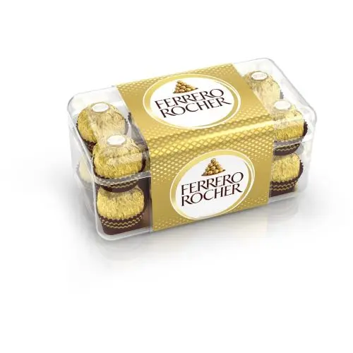 Milk Ferrero Roche Chocolate Hazelnut Gold Foil Packaging Crispy Compound  Ball For Sale