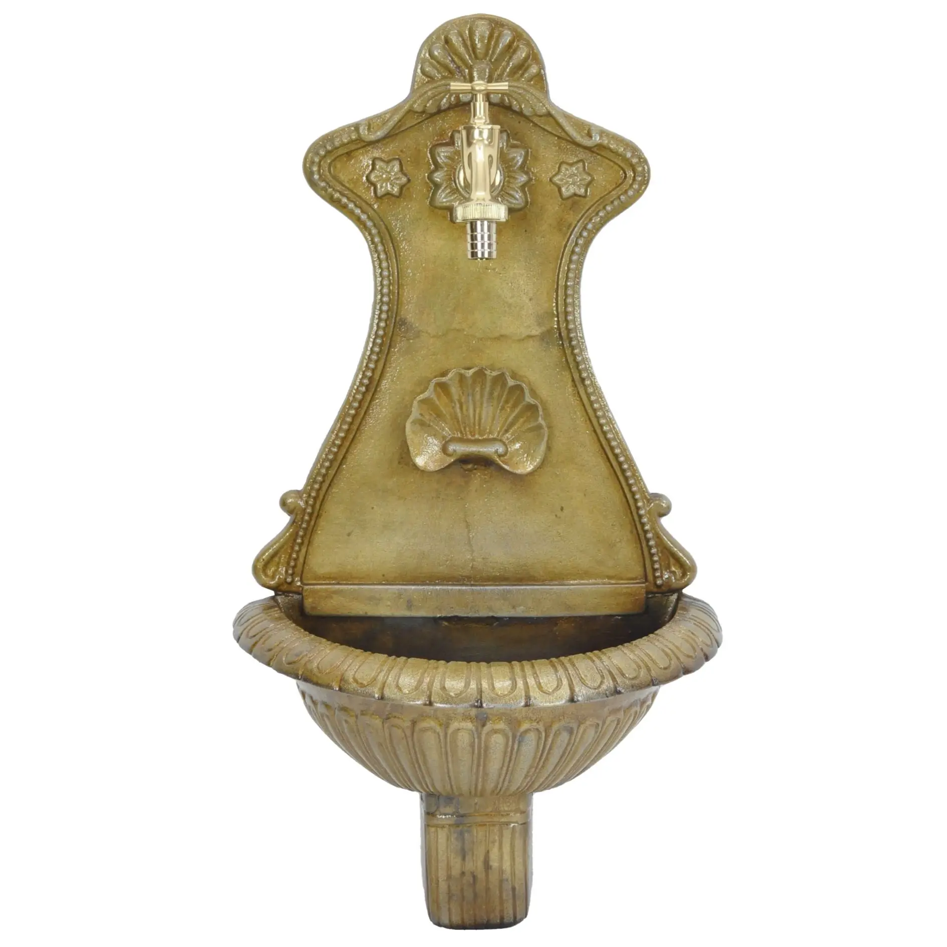 Exclusive Good Quality Wall Fountain Indoor Outdoor Mountable Cast Iron White Coated Finished Metal Wall Mountain For Home