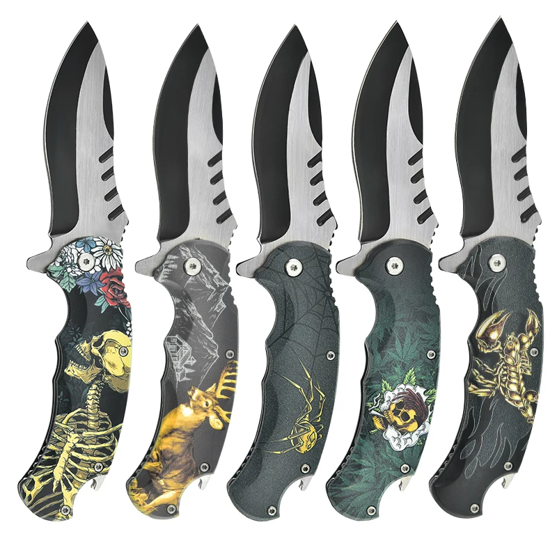 Stainless Steel Blade Folding Knife Portable Pocket Knife for Hunting Outdoor Activities Sharp Enough Open Wine Bottles OEM