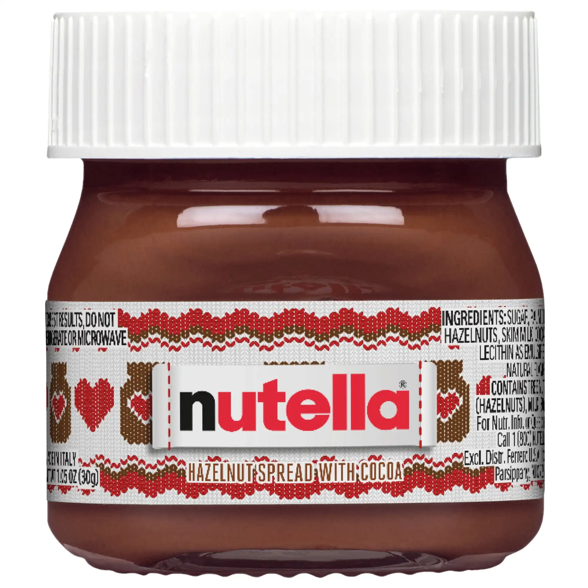Nutellachocolate  Creamy Hazelnut Spread with Cocoa, Mini Glass Jar, Holiday Gift Baskets, 1 oz