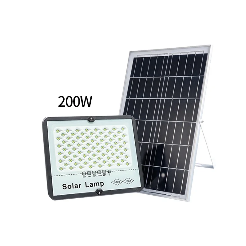 Die-Cast Aluminum Housing Remote Control IP67 Waterproof Outdoor Garden 50W 100W 200W 300W 400W 500w LED Solar Flood Light