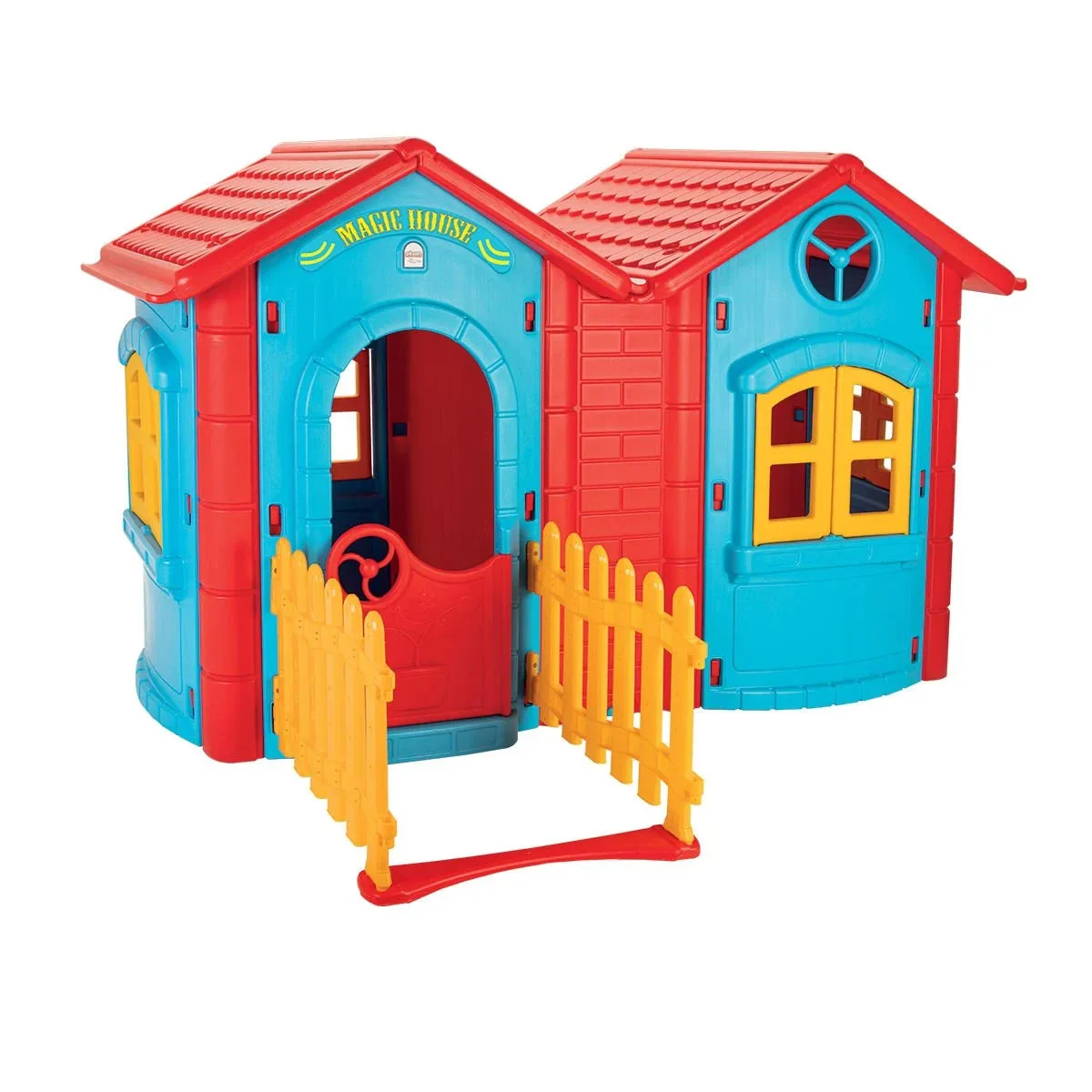 Wholesale Magic Twin House Plastic Playhouse With Doorbell Children Outdoor Indoor Garden Game for Safe And Fun Toy for Kids