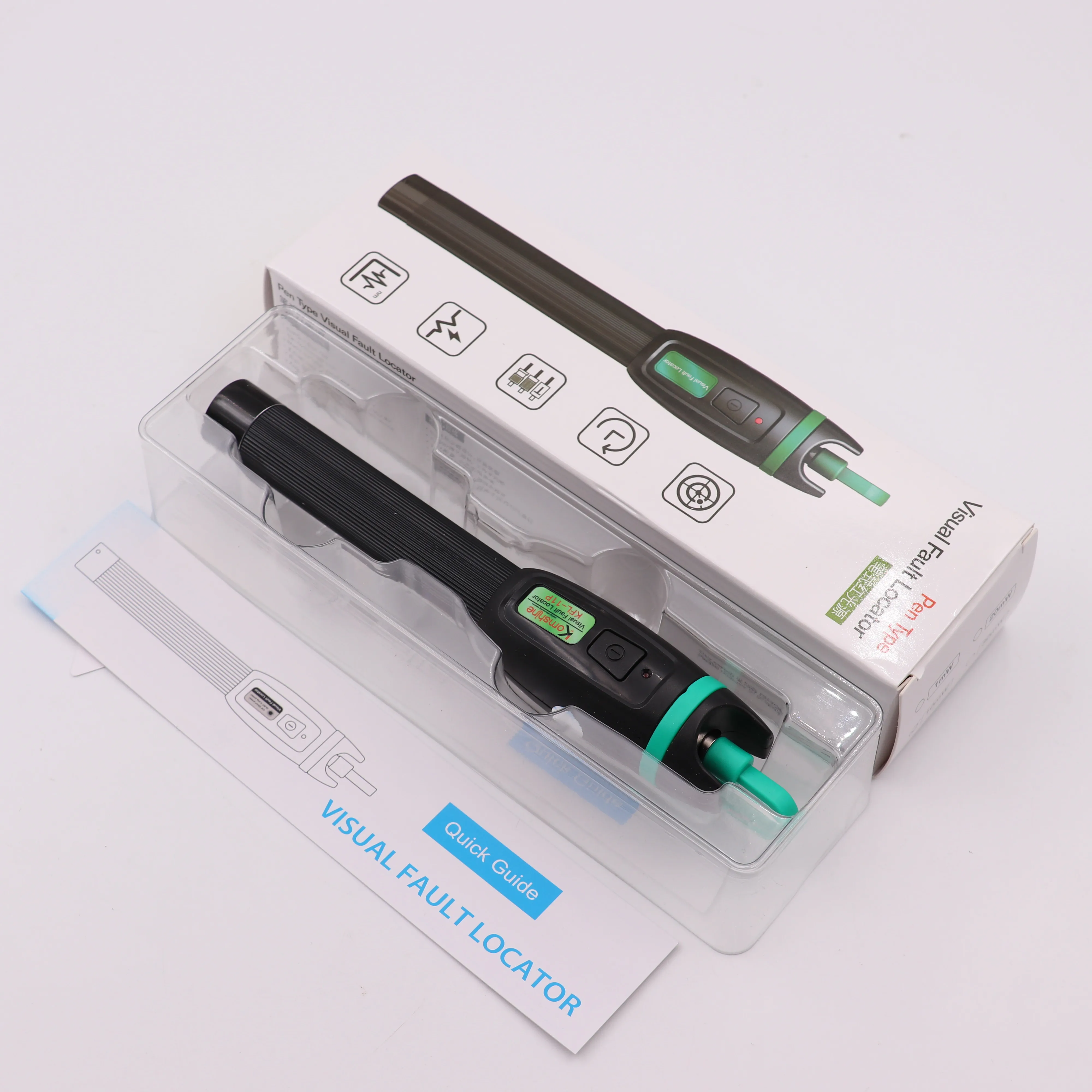 Localizador visual de fallas 1/10/30MW VFL Red Pen Shape Fiber Optic Tester  Visual Fault Locator  With 2.5mm Universal Adapter