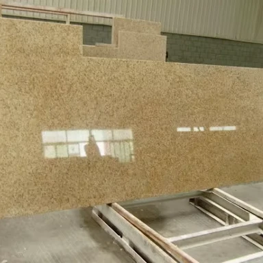 Popular China Yellow Granite Desert Gold Sunset Gold G682 Beige Granite Exterior Flamed Bush hammered Paving Tiles