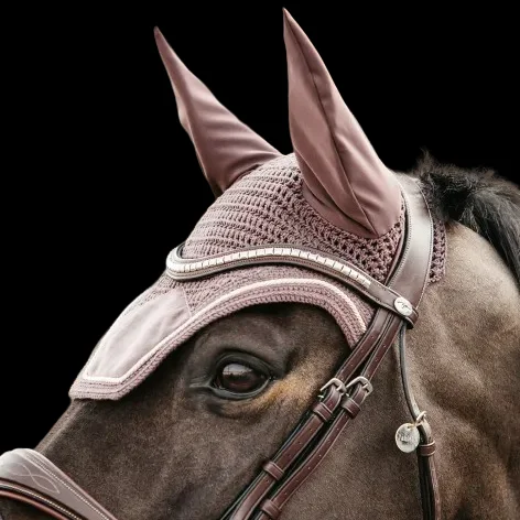 Designer with Logo Ear Bonnet Wholesale Products Equestrian Horse Fly Veil Equipment For Horse Ear Bonnet