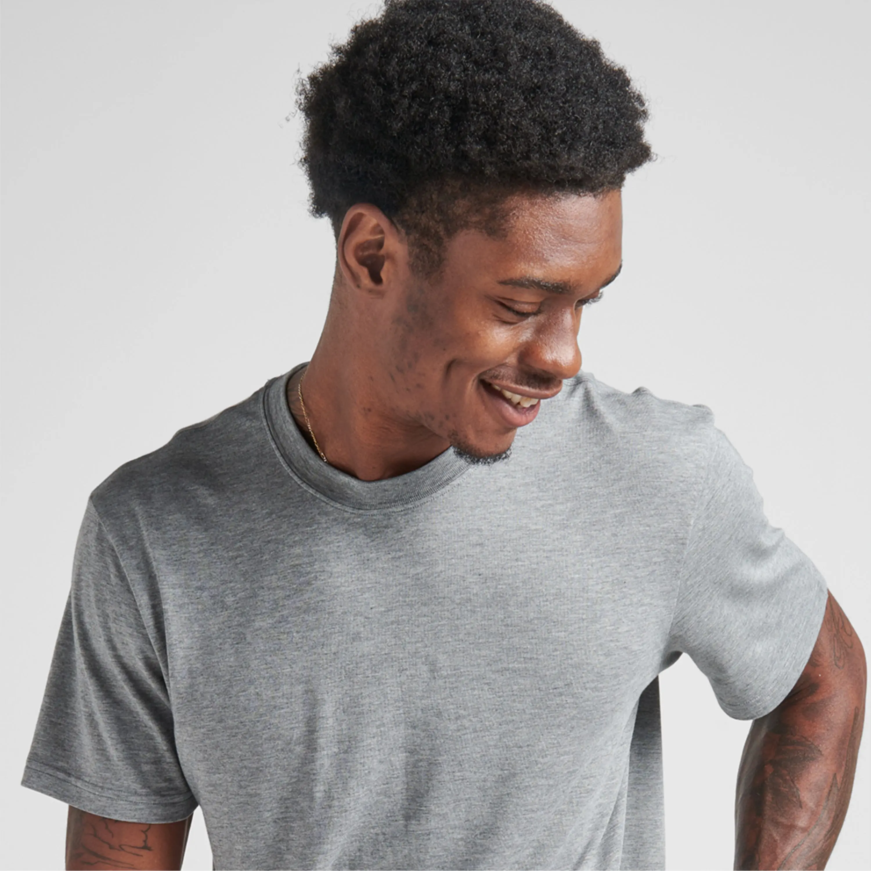 Regular Fit Ribbed o-neck 100% Cotton Single Jersey Short Sleeves Night Indigo Men Essentials T-Shirts