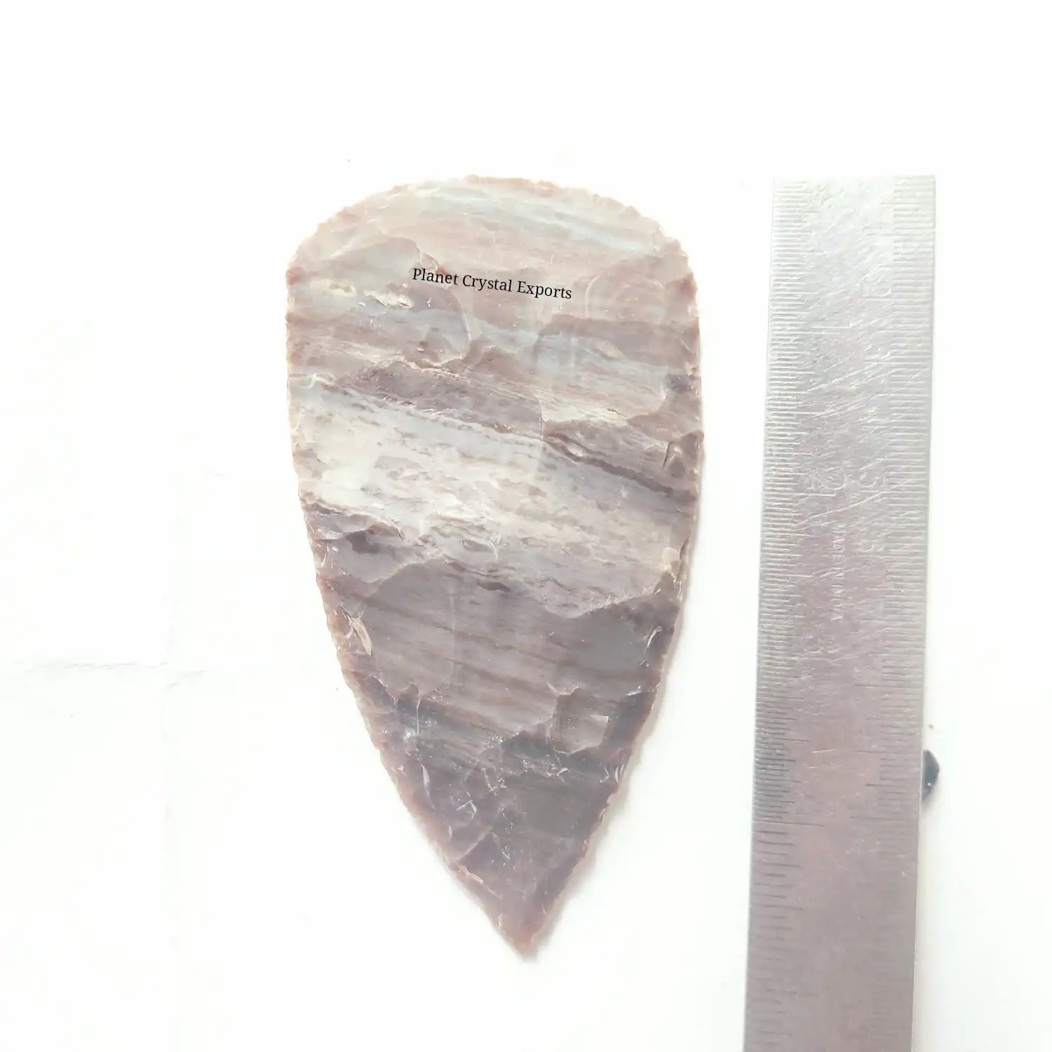 Hand-Knapped 4 Inch Indian Agate Biface Natural Crystal Quartz Folk Art Jasper Stone Semi-Precious Stone Crafts Chakra Style