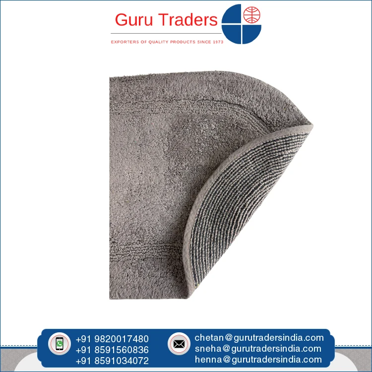 Highest Selling Water Absorbent Superior Quality 100% Cotton Solid Oval Bath Mat Available at Discounted Market Price