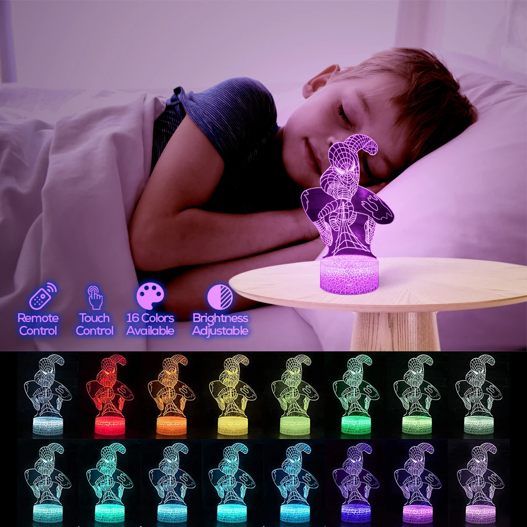 DEMPOWER Superhero 3D LED Girls Night Light