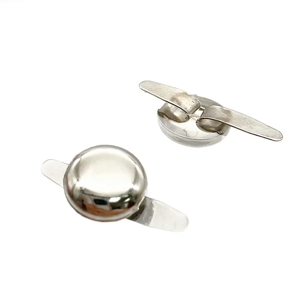 50Pcs 8mm x 9.5 mmL Silver Shiny Round Metal Decorative Brads