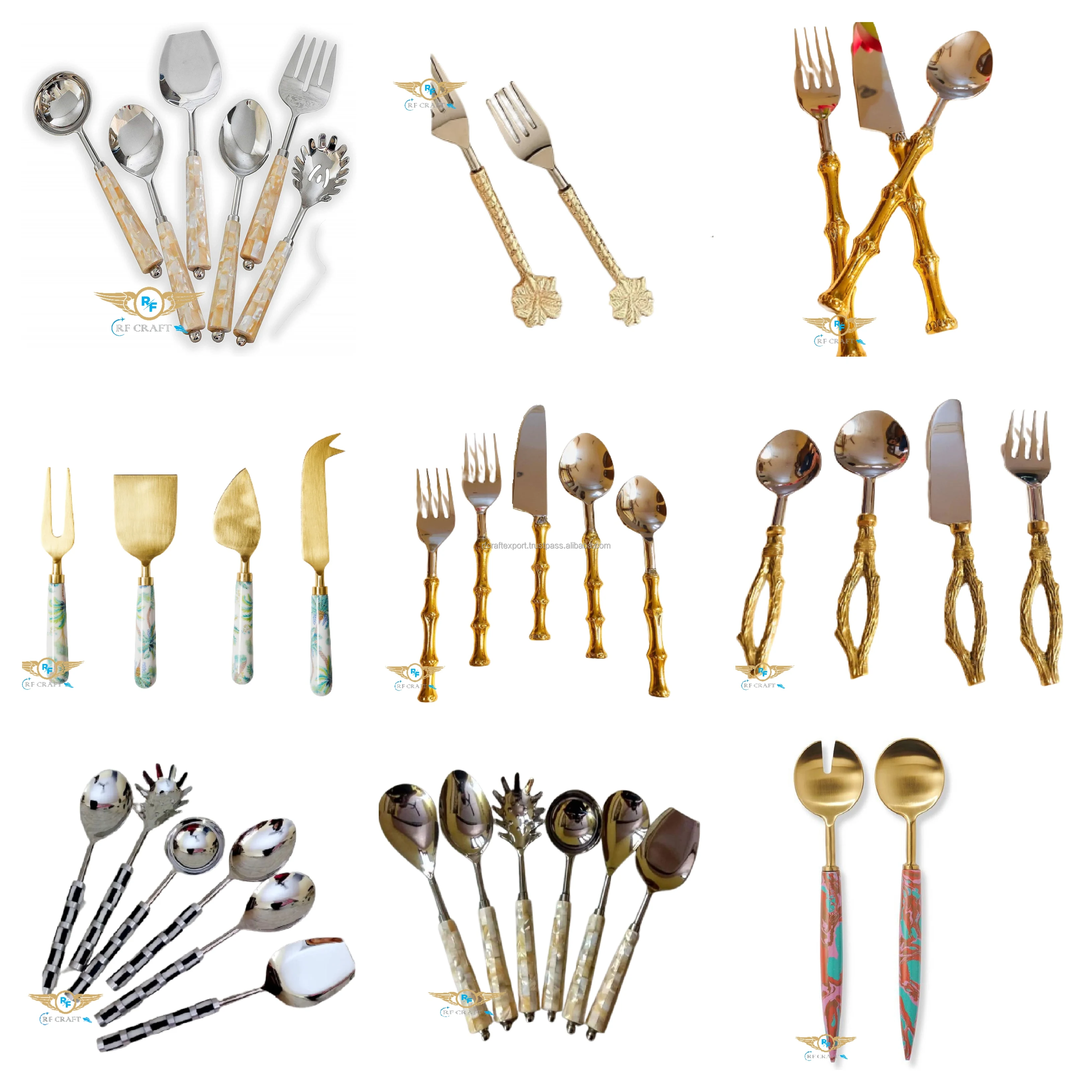 Luxury Cutlery with High Quality Clear Acrylic Handle Luxury Designer Stainless Steel cutlery set from India