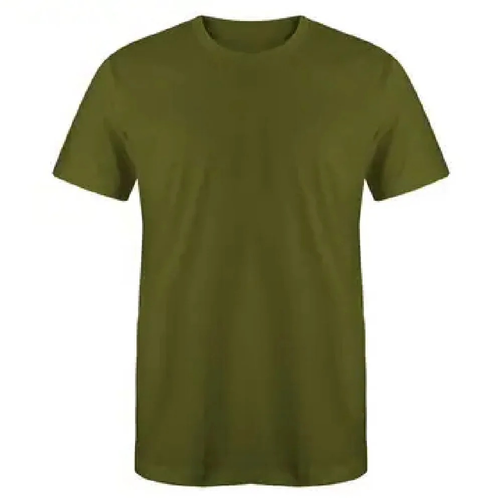 Мужская однотонная зеленая футболка с коротким рукавом