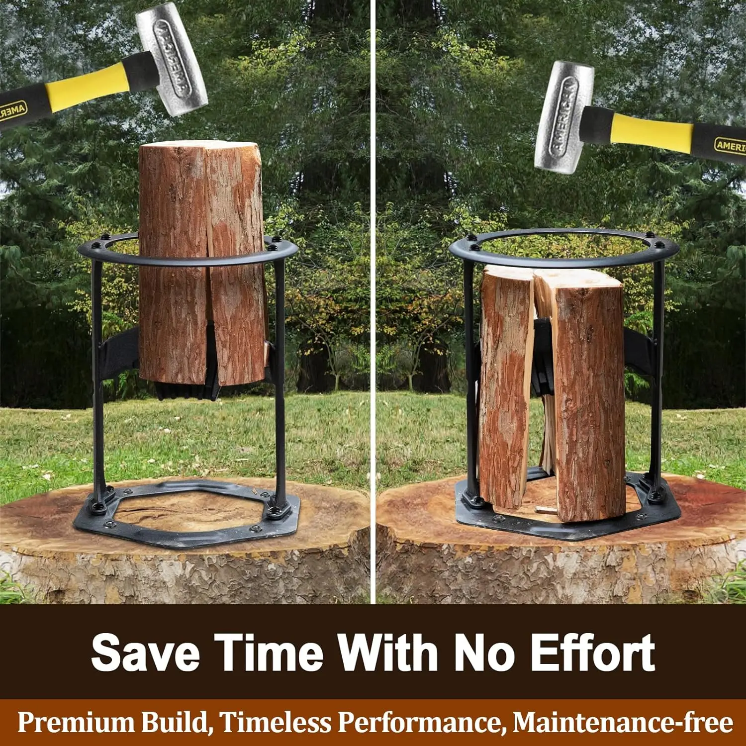 Heavy Duty Wood Splitter, Cast Iron Manual Log Splitter, Firewood Splitter, Enhanced Structure Kindling Splitter, Wood Splitter