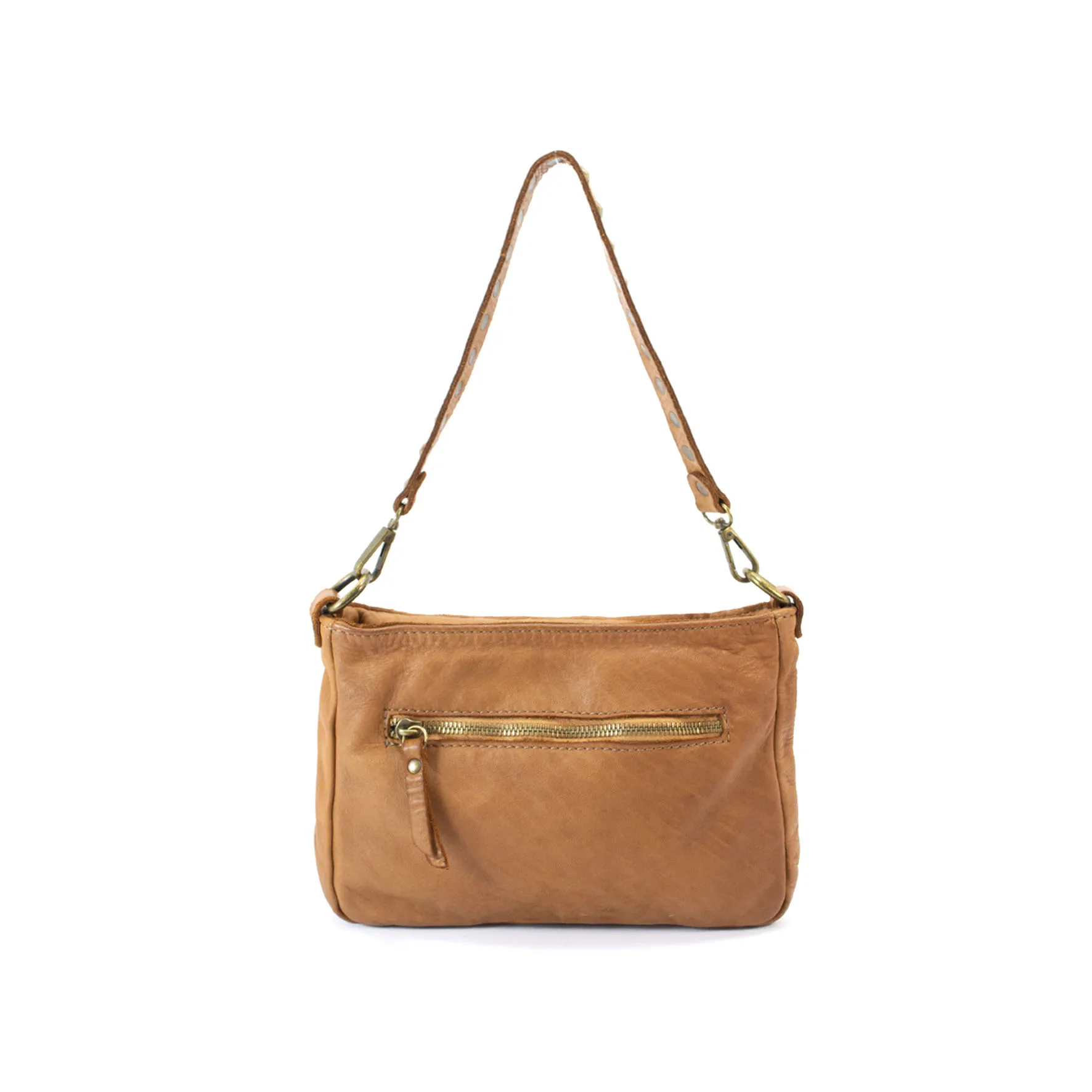 shoulder bag pochette with studded handle we345 soft weaved leather multiuse for woman