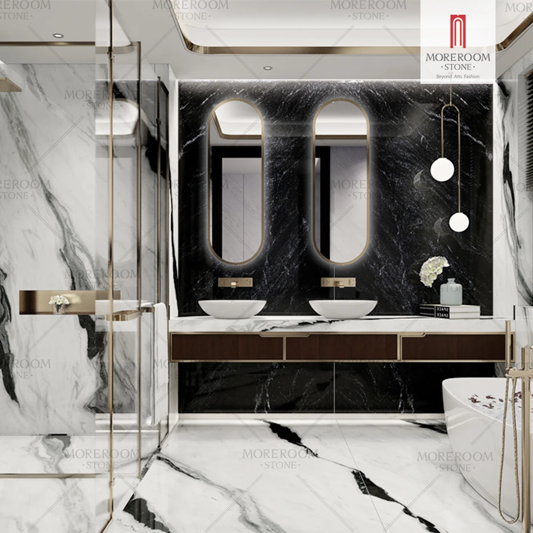 Hot Sale Panda White Marble Supplier  Porcelain Slabs  Floor Tiles