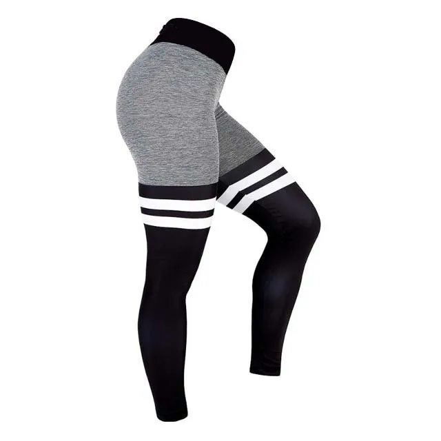Women Leggings Adult Daily Wear Yoga Pants Wholesale Women Cotton Stretchy Striped Leggings with OEM