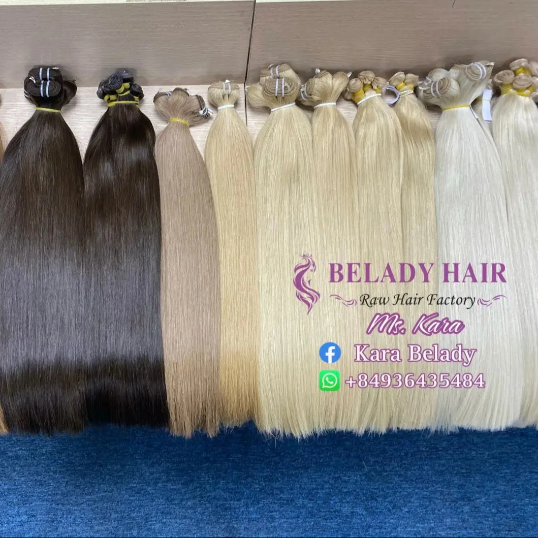 Vietnamese Human Hair Vendor Factory All Colors Super Double Drawn Machine Weft Beladyhair