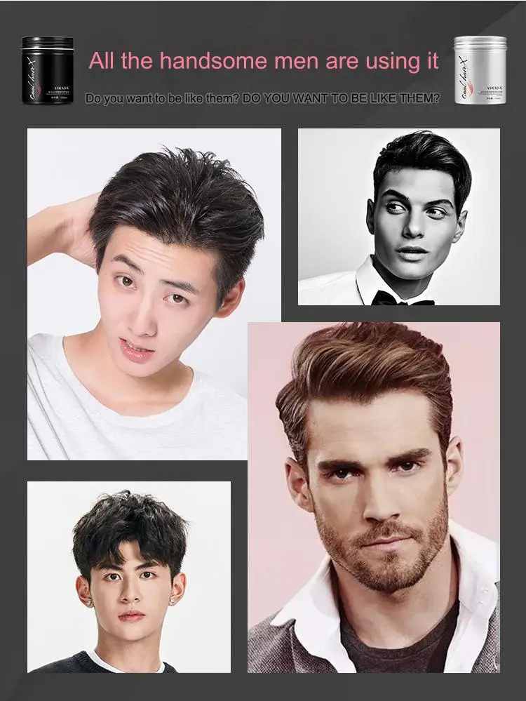 waterproof hair wax man hair wax gel hair wax 100ml Natural fluffy and moisturizing