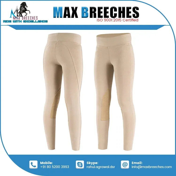 Horse Riding Tights Knee Patch Grip Equestrian Pants Schooling Riding Breeches at Wholesale Price from India