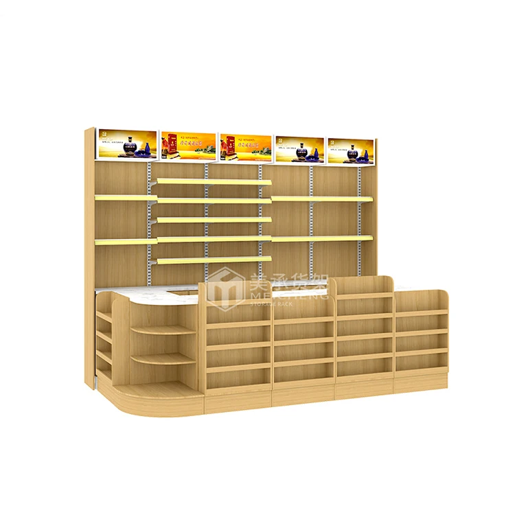 Meicheng Hot Selling Wood Cash Register Wooden Retail Shop Grocery Store Cashier Counters