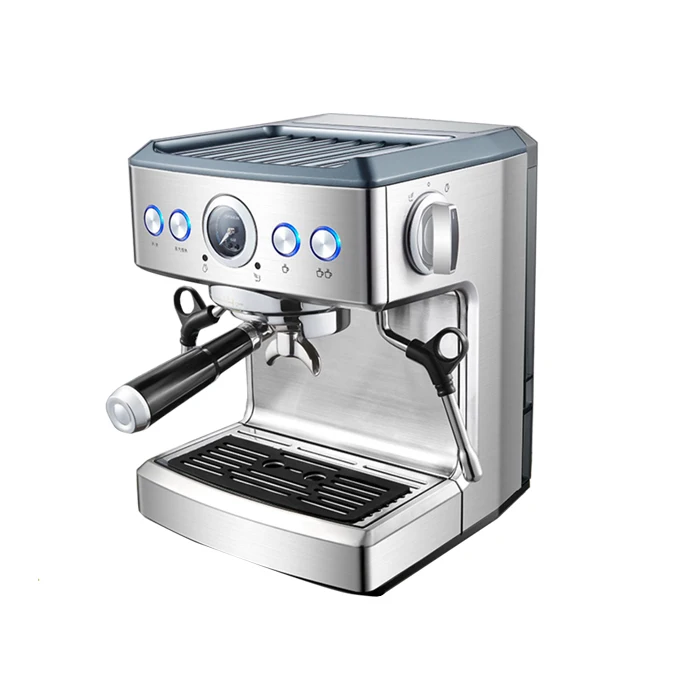 Two Cup Household Small Commercial Espresso Coffee Machine Stainless Steel Semi-automatic Coffee Maker