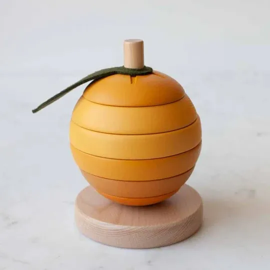 100% органические деревянные штабелируемые фрукты игрушка для малышей деревянная кухни игрушки Монтессори подарок малыша 2022