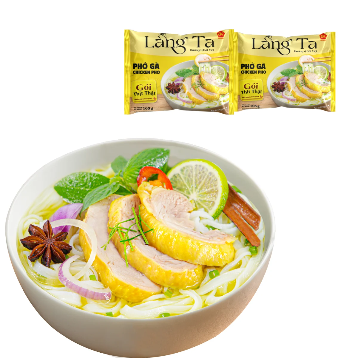 Instant Chicken Pho instant food 3 Minutes High Quality Instant Rice Noodles good price OEM HACCP ISO Vietnam factory Asian Soup