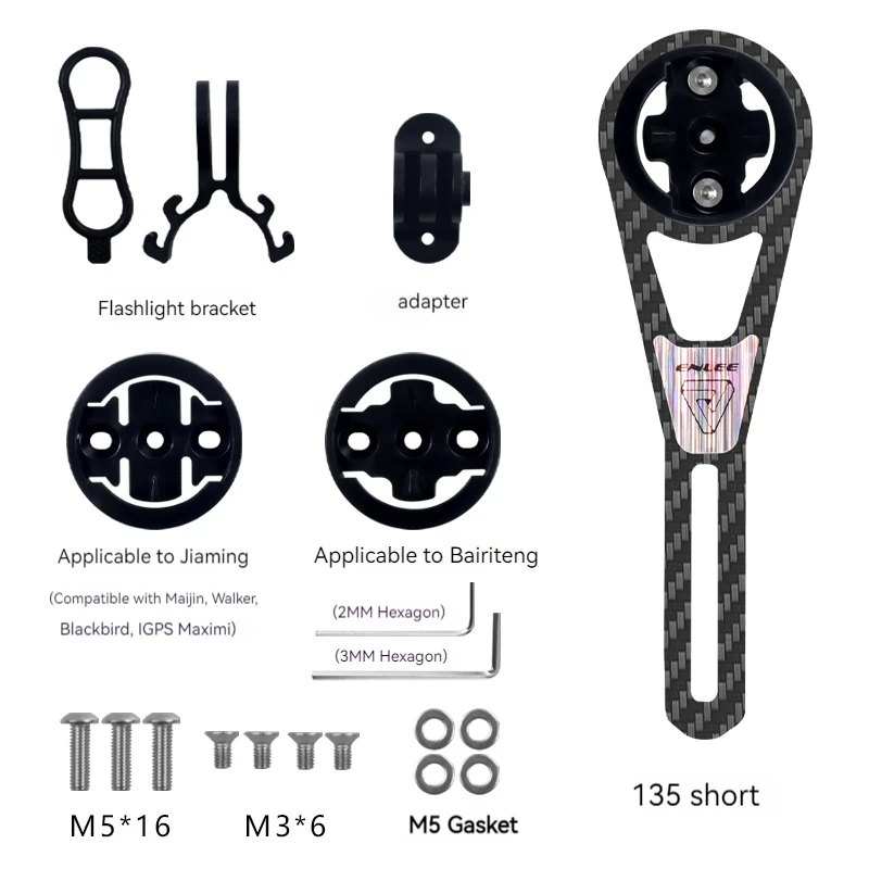 ENLEE Carbon Fiber Bike Computer Camera Mount Holder Out Front Bike Stem Extension Support Holder for Bicycle Stopwatch Holder