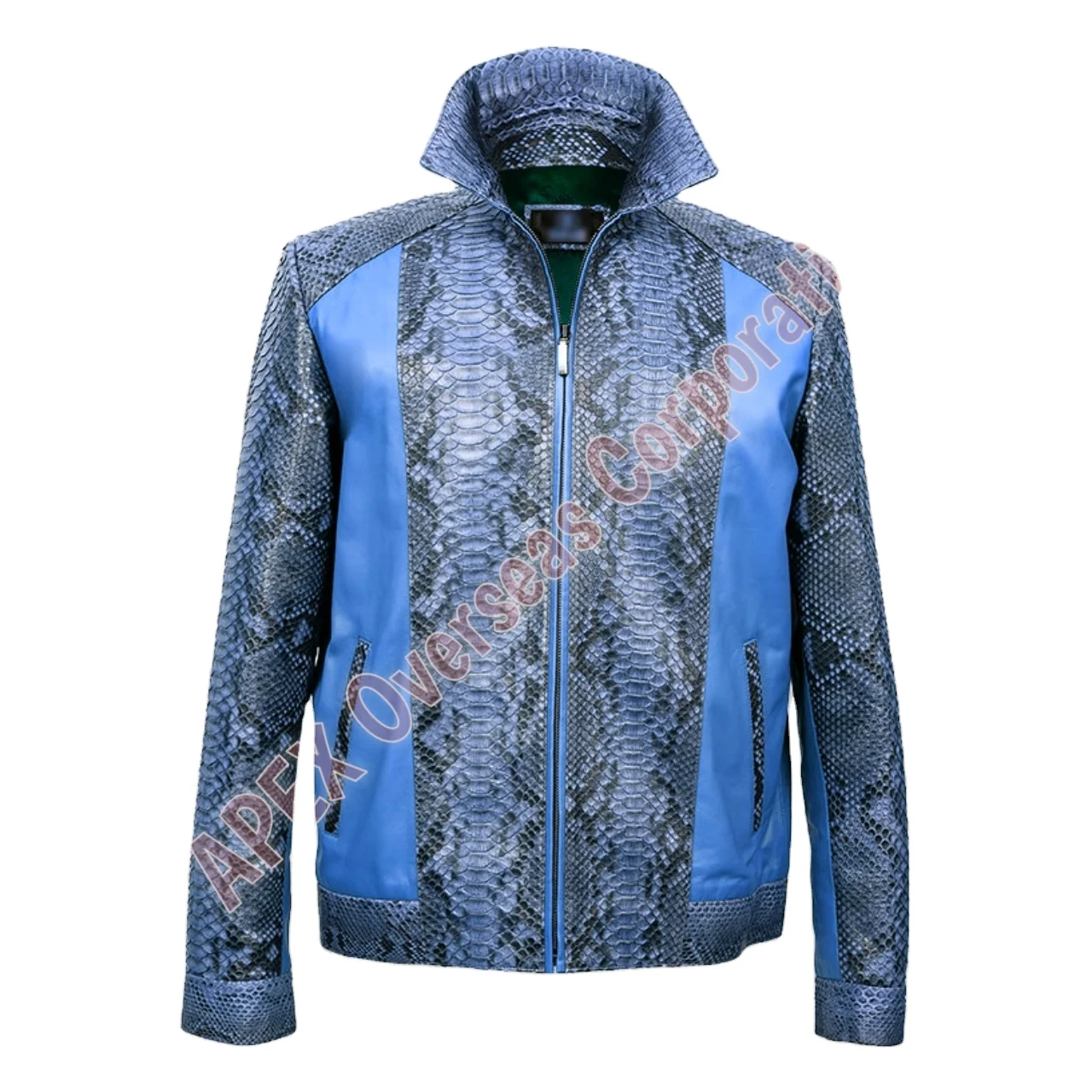 High Quality Pakistan Made Luxury Python Texture Genuine Cowhide Leather Jacket Short Animalier Jacket for Chic Women And Men