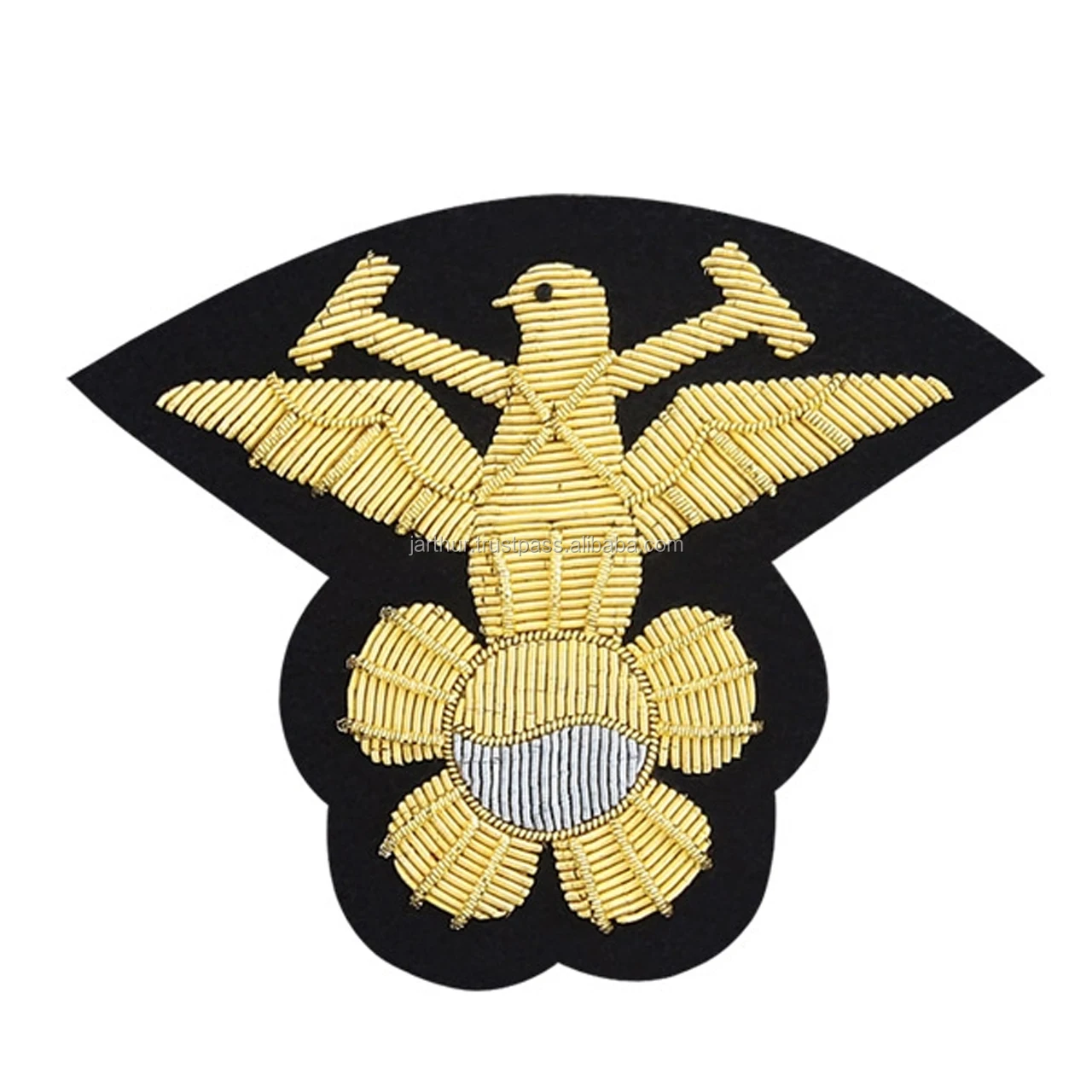 Best Quality Hand Made Embroidery Bullion Wire Badges New Style Embroidered Badge For Sale