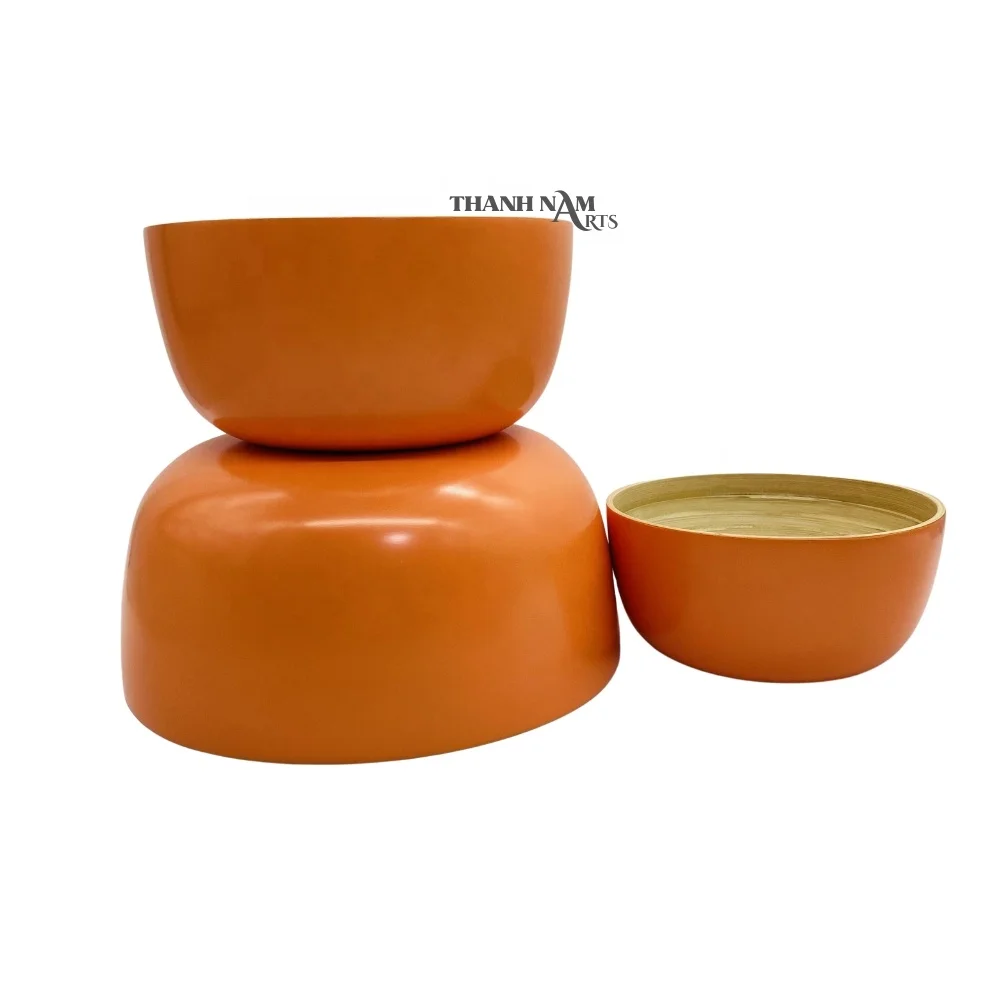 Natural bamboo fiber noodles bowls Health Reusable Custom Round bamboo bowl best seller from Vietnam 2023