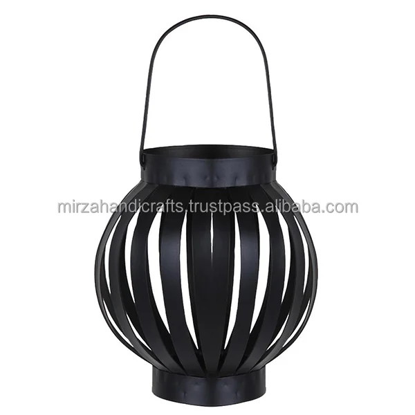 Elegant Traditional Metal Decorative Lantern Candle Holder matte black for Indoor Outdoor Events Parities Vintage Style