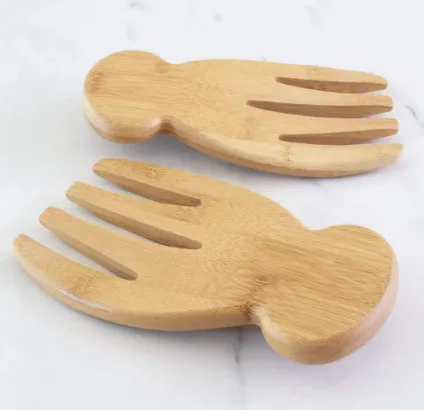 Personalized Salad Server Set Custom Bamboo Salad Server International Bamboo Wood Salad Hands With Knob Handles 2023