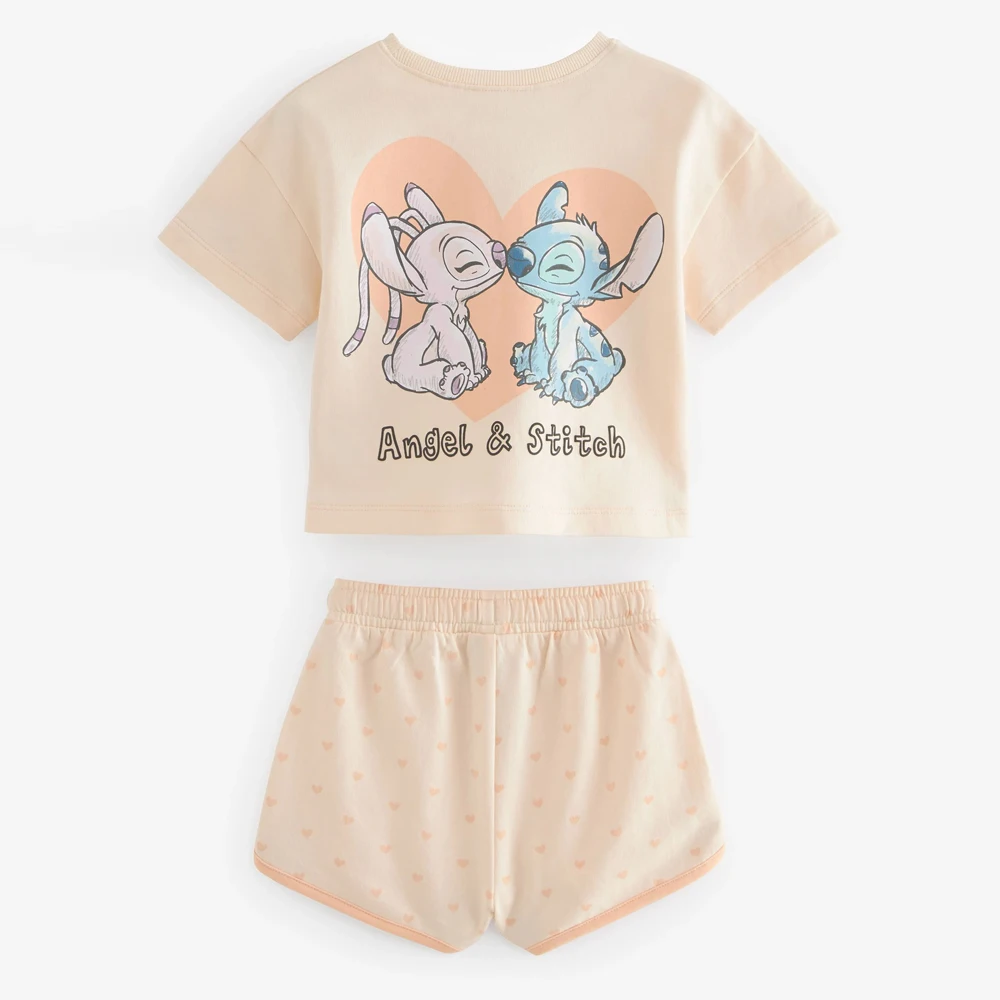 Summers Custom Print Two Piece Boys And Girls Clothing / 2 Piece Suit Short Sleeve Short Sets For Girls