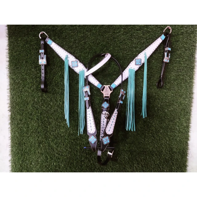 Best Prices 100% Real Genuine Argentina Cow Leather Made Western Horse Headstall Breast Collar Set For Sale