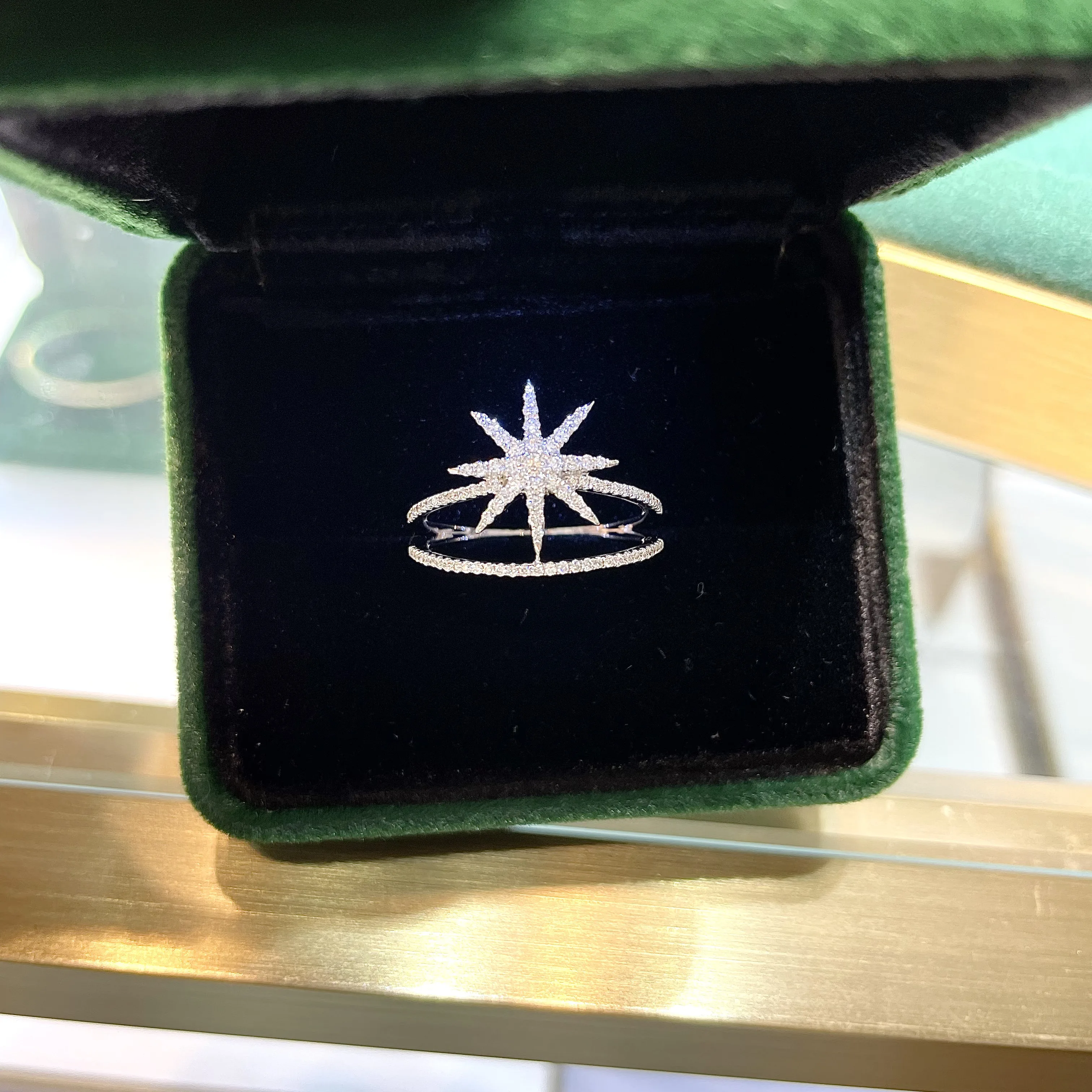 OEM женские ювелирные изделия 925 стерлингового серебра 10K 14K 18k золото 750 белое кольцо с бриллиантом