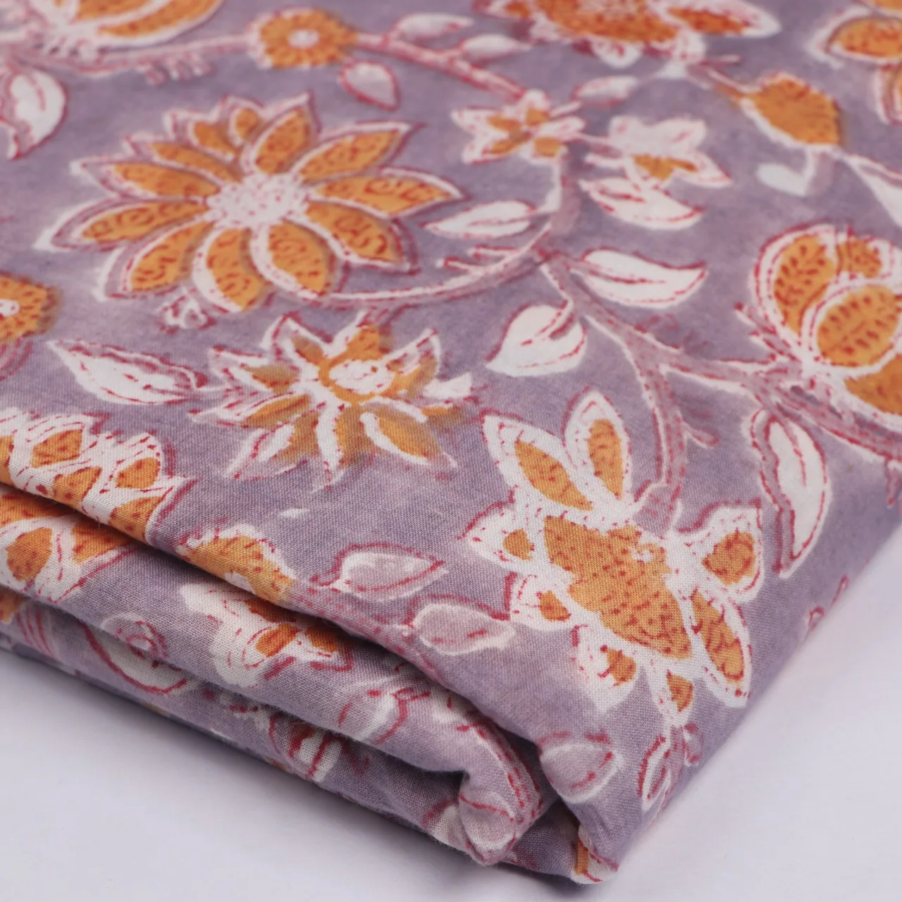 5 Yards Printed Sanganeri Fabric Multi Leaf Flower Fabric Soft New Design Cotton Home Textile Pillow