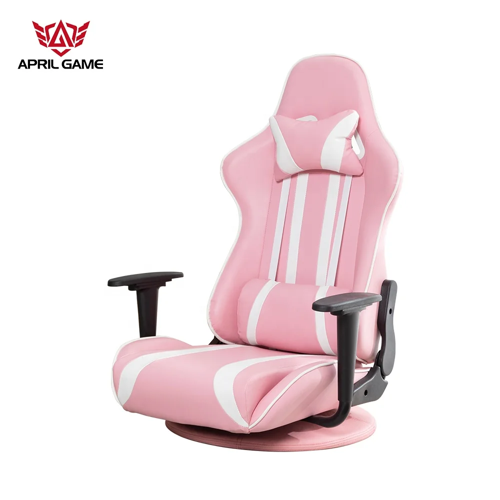 hot selling model computer e-sport Japanese pink swivel floor gaming chair without wheels