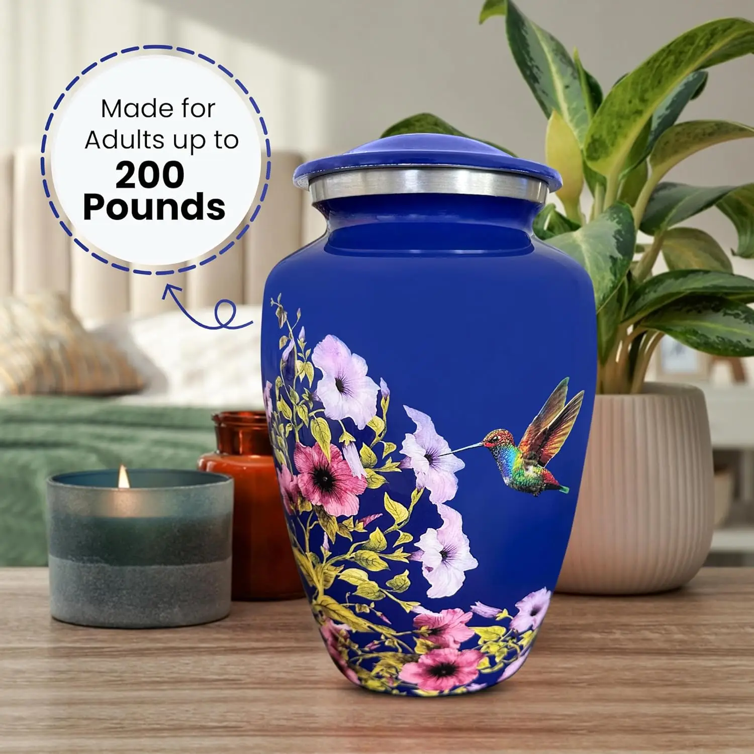 Royal Blue Adult Human Ashes Cremation Urn for Loved Ones Metal Aluminium Funeral Urns Wholesale Supplies