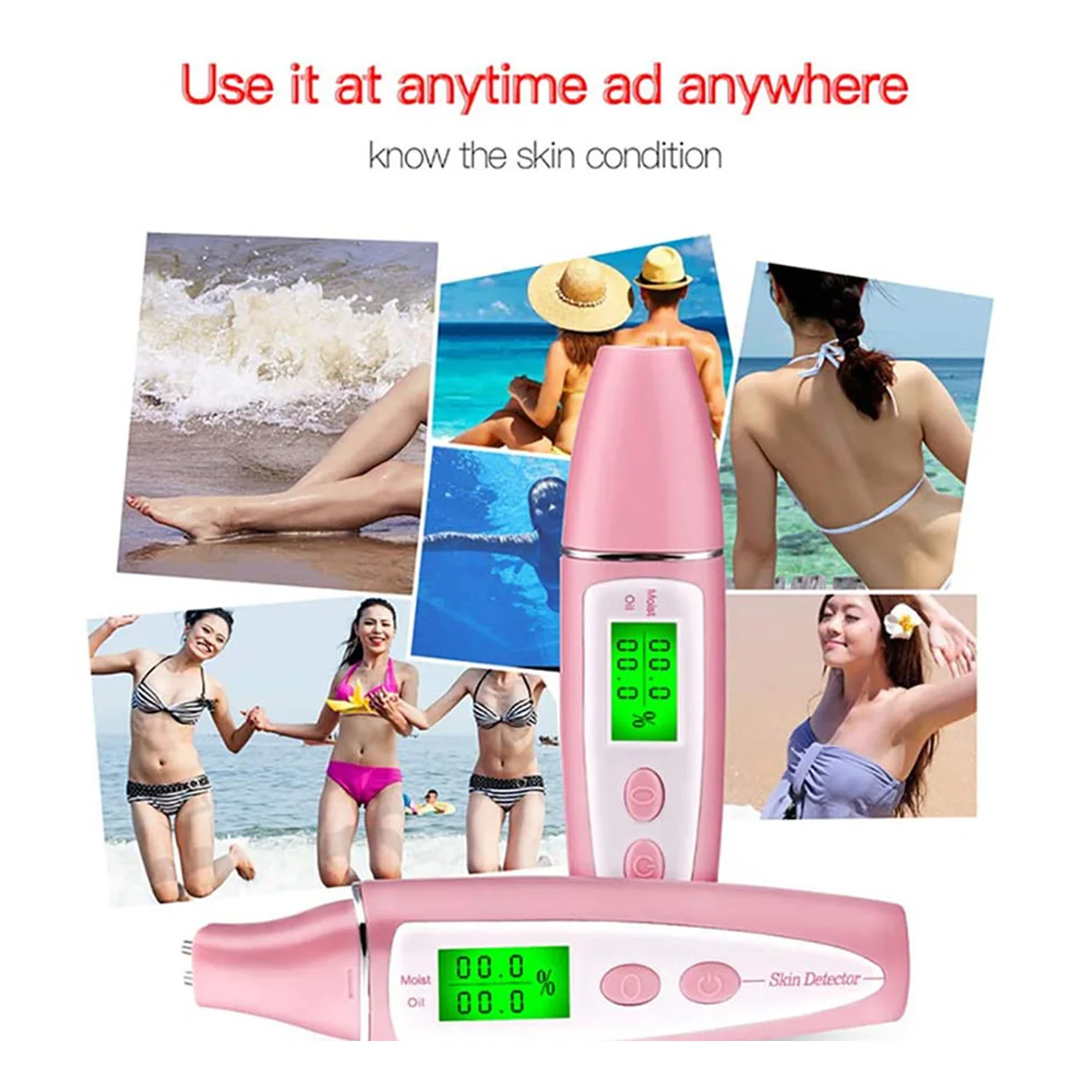 Portable Facial Skin Testing Machine Mini Skin Tester Pen Digital Oil Moisture Detector Home Use Skin Analyzer Machine