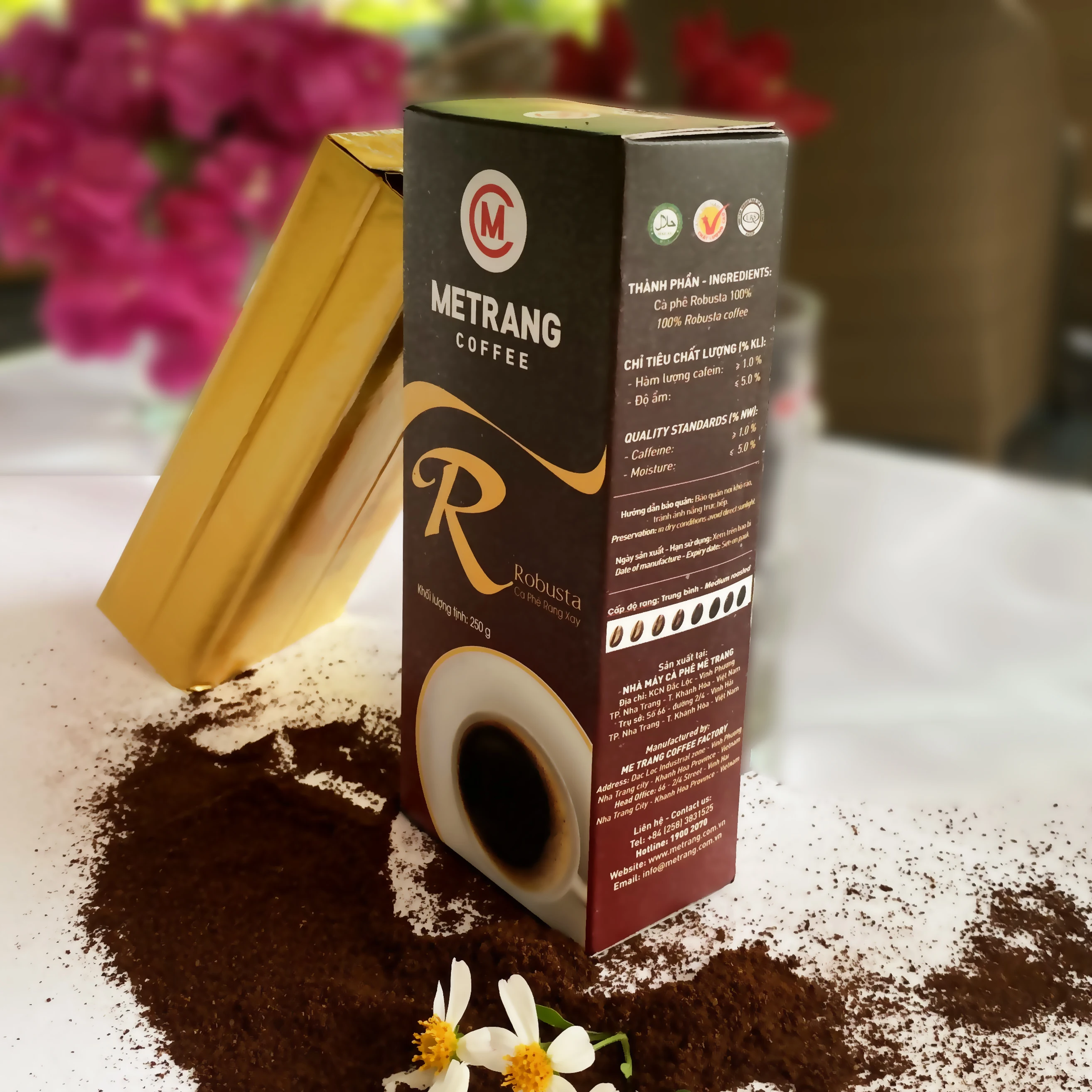 Premium Robusta Coffee Powder High Value OEM Box Packaging Medium Roast with Bitter Taste Made in Vietnam