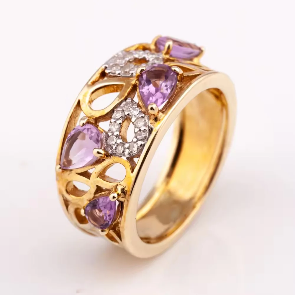 Real Stone Ring R-8249 Silver Jewelry Color Women Ring Jewelry Ready to Ship from Thailand Manufacturer by Bella Factory