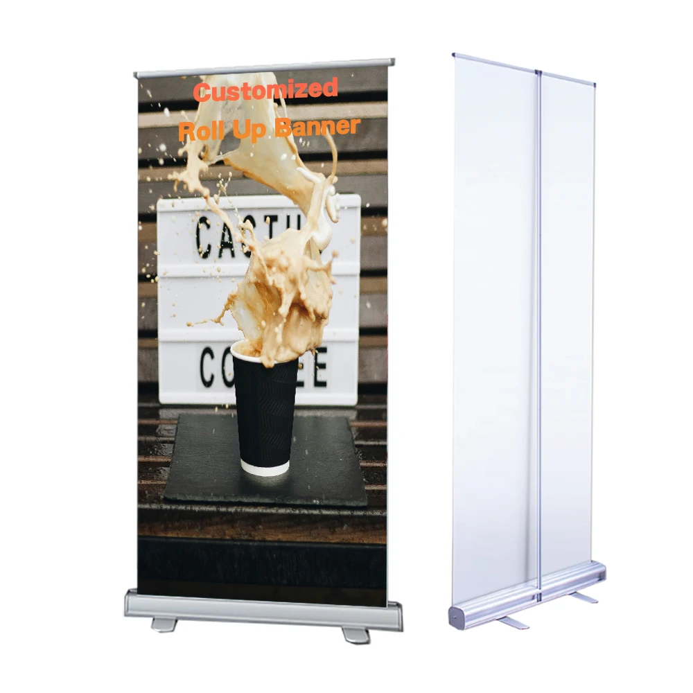 Advertising Banner Stand Roll Down Banner Roll up Standee Aluminum Alloy Retractable Banners for Trade Show Roll Up Stand