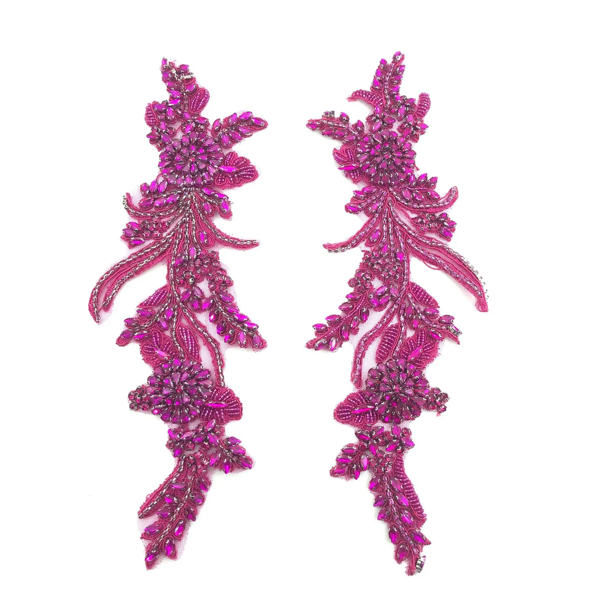 High Quality Hand-Made Rhinestones Clothing Appliques Patch