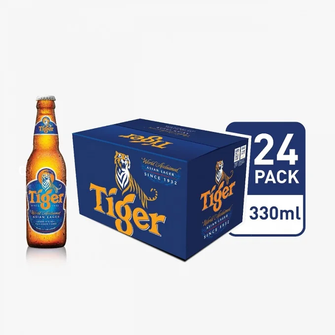 Оригинальное пиво Lager Tiger объемом 330 мл в пластиковой бутылке для