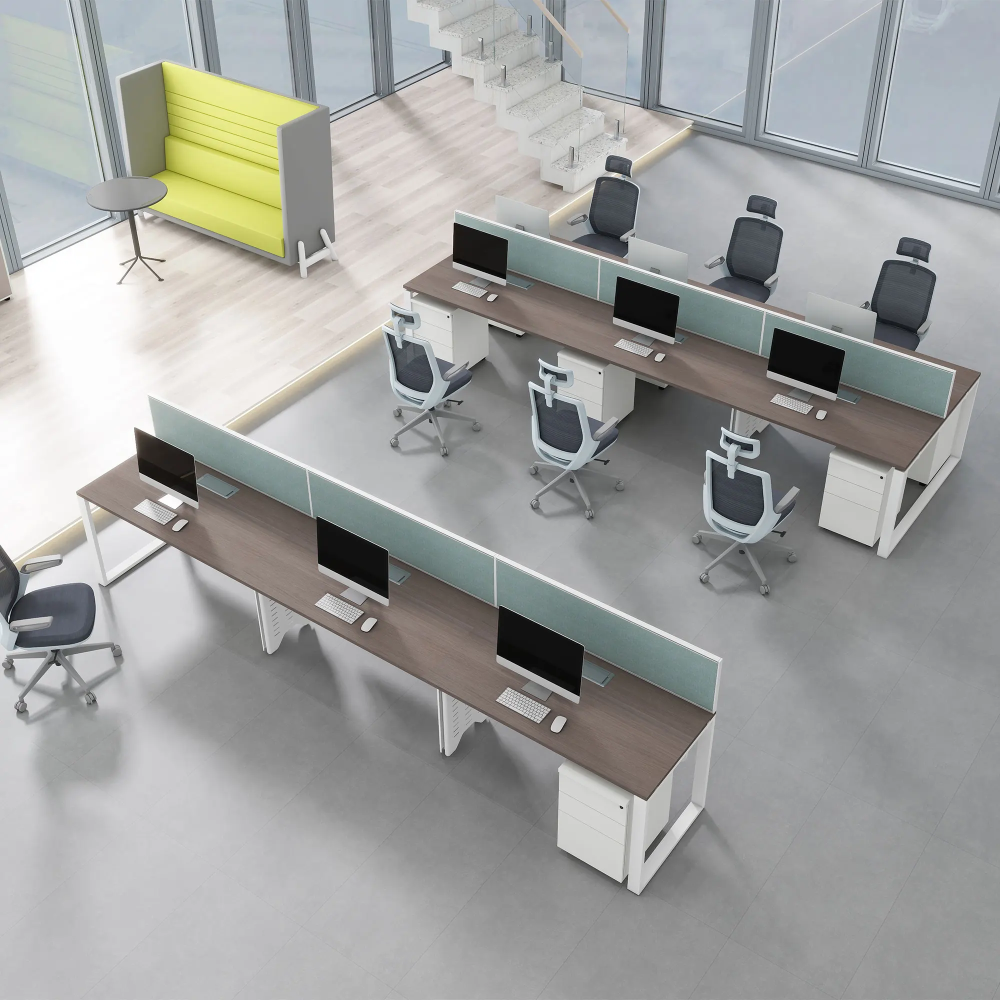 Office Furniture Modern Modular Office Desk 2 4 6 Person Office WorkStation Cubicle For Staff Space