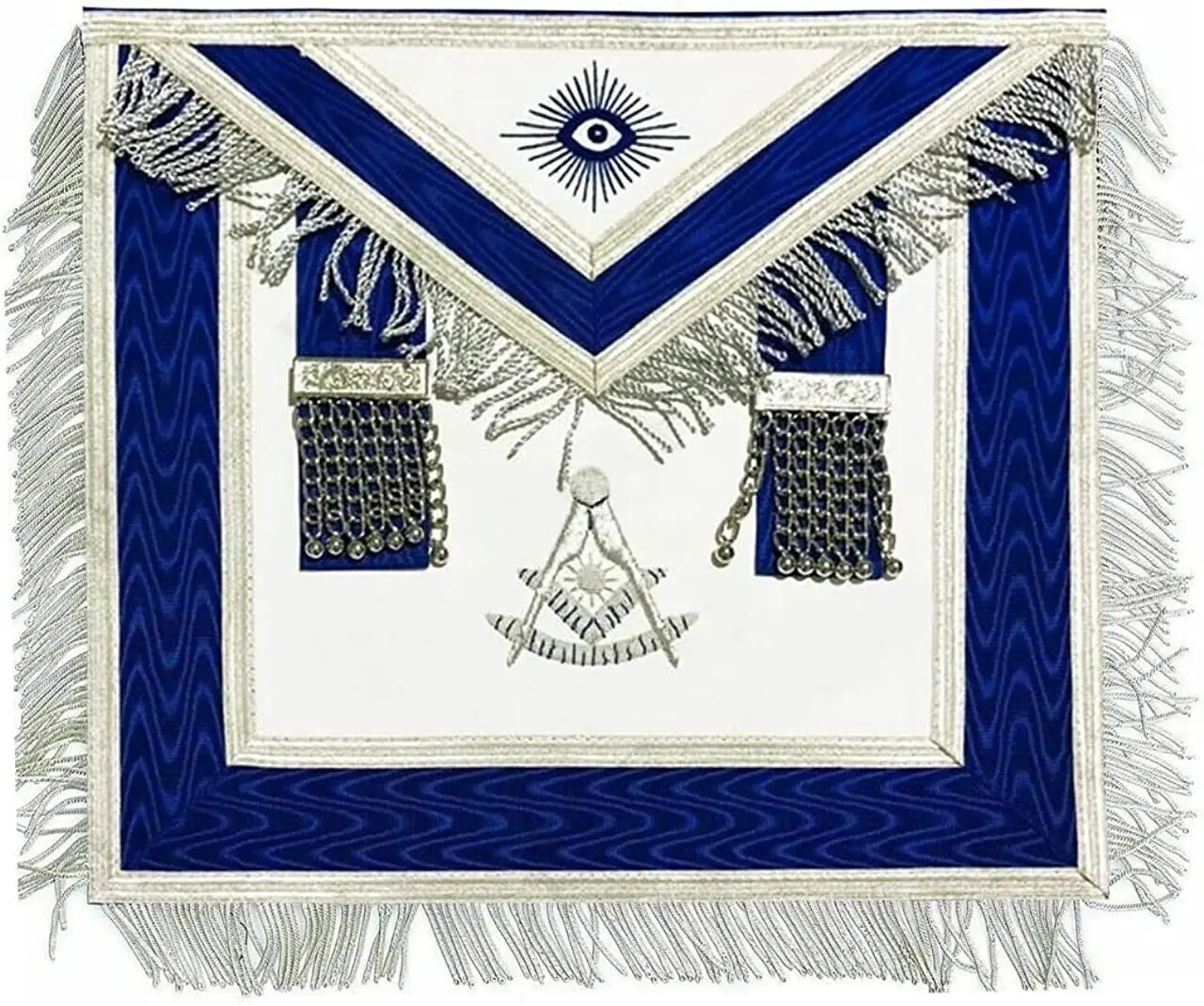Masonic Regalia Past Master Blue Lodge Officer Apron Handmade and chain collar with customized logo